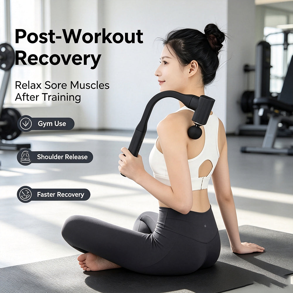 Reach-Anywhere Massage Gun with Extended U-Handle